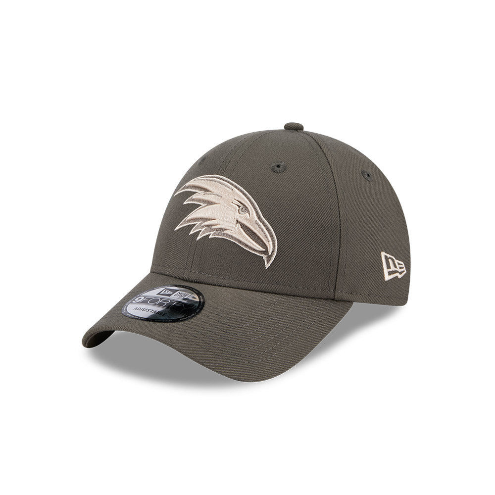 Adelaide Crows Hat - AFL 2025 Dusty Charcoal Grey 9Forty Strapback Cap - New Era